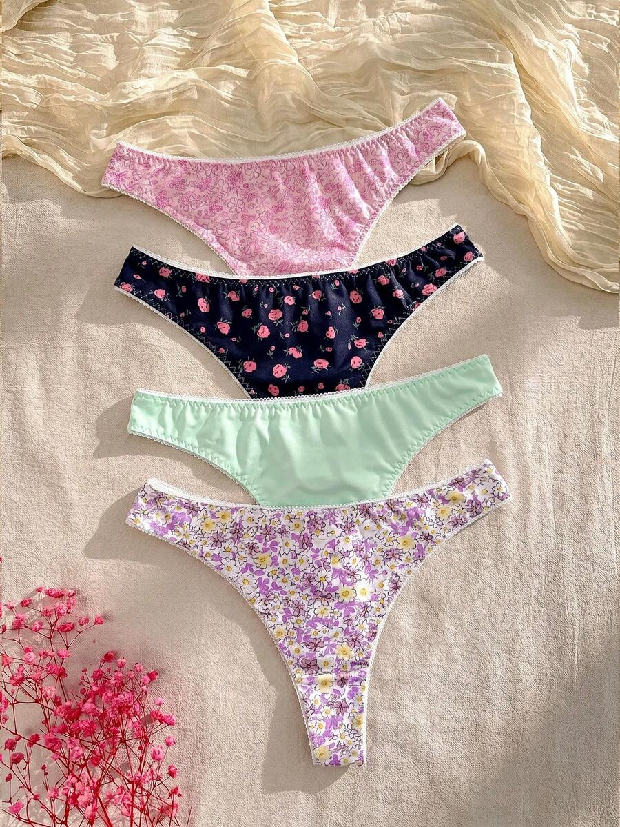 CottageSlumber 女款 4 件組溫柔春季碎花三角內褲 - 彩色 - 查看 1
