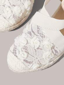 Styleloop 麻繩編織女款楔跟厚底鞋 度假風 BOHO 風 美式復古 波希米亞風 西部風 音樂節慶穿搭 - 裸杏碎花網 - 查看 5