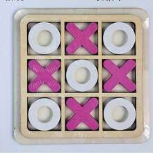 MINKOJA 1set Wooden Tic Tac Toe Blocks Nine Grids Xo Tic Tac Toe Board Game For Kids Intellectual Development, Puzzle Toy School, Student,Stationery,School Supplies Game Kids,Children Games,Children Toys,Stem Toys,Baby Stocking - Multicolor - View 5