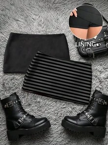 SHEIN Tween少女裙 買1件送1件 - 黑與白 - 查看 3