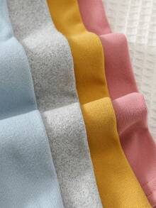 Cozy Pixies Baby Girl Solid Color Soft Knit Crew Neck Long Sleeve Pullover Tops 4pcs/Set - Multicolor - View 6