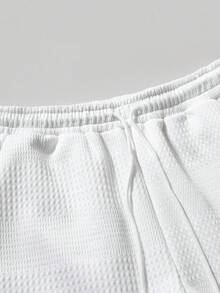 Manfinity Joysei Men's Fashion Single-Breasted Short Sleeve Shirt And Drawstring Waist Pocket Shorts Set - White - View 6
