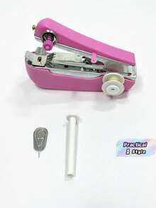 1pc Mini Manual Portable Sewing Machine, Multi-Functional Mini Handheld Sewing Machine, Suitable For Household Travel Use, Student Use Hand Sewing Machine, Small Sewing Machine, Lightweight Sewing Gadget, Quick Repair, Sewing Machine Accessories, Quick Stitching, Easy Mending, Household Essential, Travel Emergency, DIY Crafting, Simple Operation - multicolor - View 1