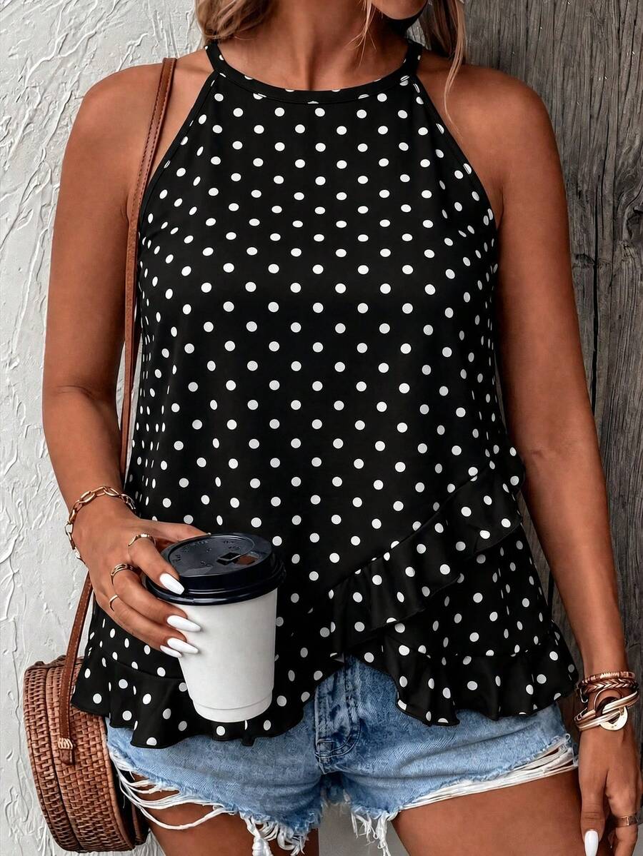 EMERY ROSE New Plus Size Women's Fashion Print Versatile Vacation Tank Top - Multicolor - View 1