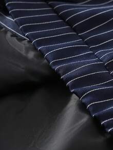 STYNVO Men's Striped Letter Zipper Placket Casual Jacket - Navy Blue - View 6