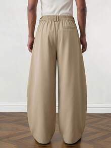 SWAVVY Pantalones largos holgados de moda para hombre primavera/verano - Caqui - Ver 2