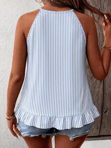 EMERY ROSE New Women's Fashion Striped Print Versatile Vacation Plus Size Tank Top - Multicolor - View 2