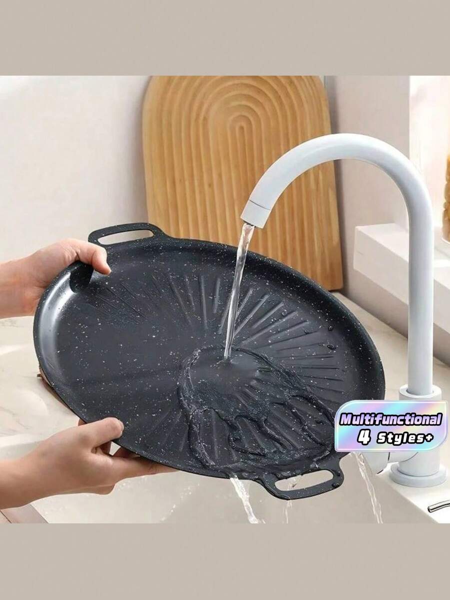 Non-Stick Ceramic Wheat Pot, Multifunctional Pan. Compatible With Gas And Induction Cookers. Suitable For Frying Fish, Meat And Stir-Frying. Stylish Wavy Design, Ideal For Camping, Picnics And Outdoor Cooking. - View 1