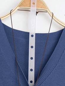 EMERY ROSE New Women's Versatile Elegant Minimalist Single-Breasted Knit Vest - Blue - View 4