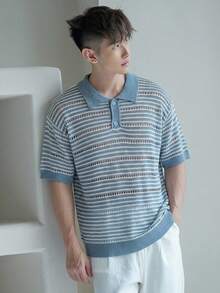 DAZY Top de punto de verano con bloques de color para hombres - Multicolor - Ver 4