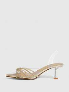 CUCCOO SZL Pantuflas de plástico con estampado ligero para interiores y exteriores, regalos de San Valentín, zapatos de verano, zapatos de primavera, zapatos de vacaciones de primavera, zapatos de Pascua, tacones de graduación - Oro 1 placa de hierro - Ver 4