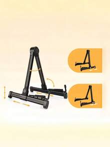 通用折疊式金屬 A 型樂器架，適用於吉他、烏克麗麗、小提琴，防滑穩定、便攜輕巧，適合所有吉他 - 黑色 - 查看 4