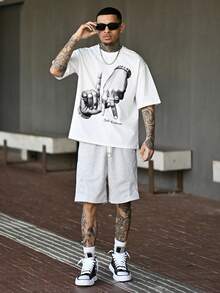 Devon Thys Shorts casuales de estilo sencillo y elegantes para hombre - Gris - Ver 1