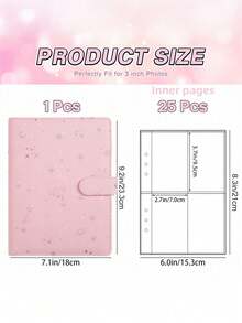 1 Set A5/A6 Size PU Leather Multi Functional Photo Card Album Refillable Binder Notebook With Rings For Pictures Tickets Cards Daily Planning Journal Office School Student Travel Gift Organization Storage Scrapbooking Supplies Vintage - Star model - View 2