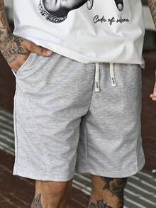 Devon Thys Shorts casuales de estilo sencillo y elegantes para hombre - Gris - Ver 3