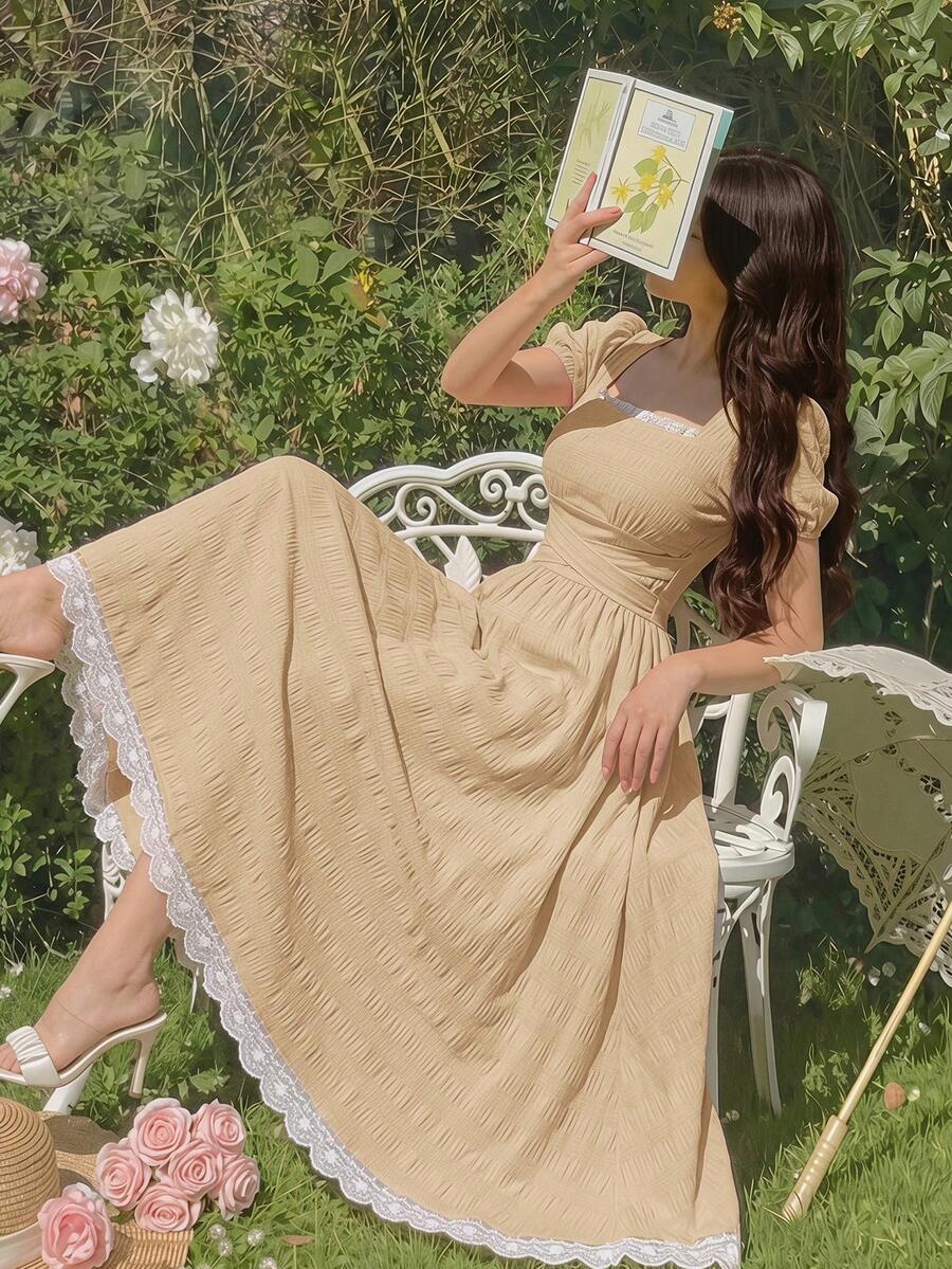 Feyla 女款夏季優雅蕾絲飾邊洋裝