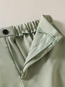 Teen Boys Green Suit Jacket & Trousers, Formal Gentleman Outfit For Performance, Wedding, Graduation, Party, Reception, Daily Wear & Back To School - Green - View 5