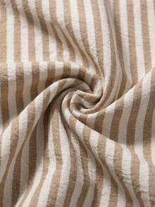 SHEIN Women's Woven Daily Striped Casual Office Summer Blouse - Khaki - View 3