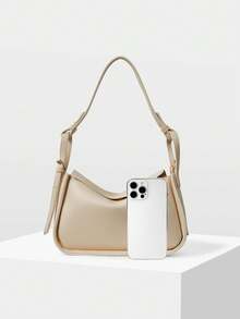MOTF PREMIUM WOMEN'S FASHION LIGHT APRICOT SHOULDER BAG, EXQUISITE SIMPLE AND LIGHTWEIGHT PILLOW BAG, SUITABLE FOR WOMEN, MOTHERS, TEACHERS, DAILY, COMMUTING, SHOPPING MATCHING - Apricot - View 5