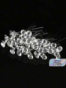 200Pcs Rhinestone Flower Stamens, Decoration For Weddings, Flowers For Valentine's Day, Suitable For Valentine's Day, Mother's Day, Graduation Season, Back To School Season, Birthday Parties And Other Flower Decorations - shiny - View 3