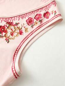 EMERY ROSE 女款花卉刺繡圖案休閒百搭日常穿著上衣 - 彩色 - 查看 4