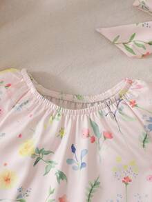 SHEIN 新生兒花卉印花圓領連身衣與髮帶2件套 - 彩色 - 查看 7