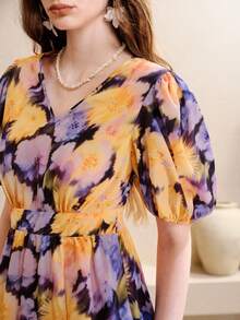 Arave Vestido elegante con estampado floral de verano - Multicolor - Ver 2