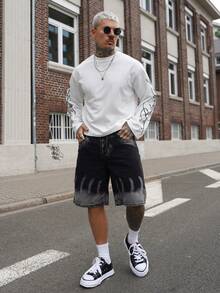 Artur Kramer Men's Casual Vintage Font Print Long Sleeve T-Shirt - White - View 3