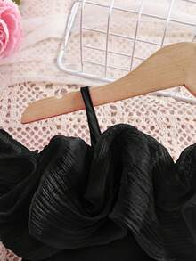 SHEIN 女嬰可愛夏季細肩帶露肩連身褲 - 黑色 - 查看 7