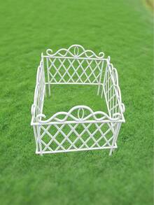 10 Plastic Decorative Garden Boundary Fence, Removable Outdoor Patio Plant Fence, Lawn Edge Barrier - Weatherproof Outdoor Privacy Screen Suitable For Lawns, Flower Beds, And Patios. Sturdy Construction, - White - View 6