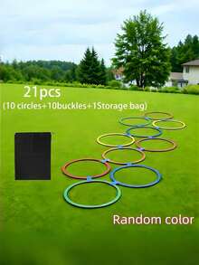 POKOJA LAND 1pc Outdoor Agility Exercise Set Vibrant Dopamine Colors High Flexibility Sports Grid Set Non Deformation Jumping Rings Set Sensory Motor Training Equipment For Backyard Lawn Game - Multicolor - View 9