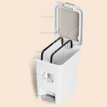 A Space Saving Foot Operated Garbage Bin That Can Be Pressed And Stepped On, With A Large Capacity, Suitable For Kitchens/Bathrooms, Durable, Indoor Composting Bin, And Home Storage Box. Hands Free Stomping And Pressing Operation - White - View 3