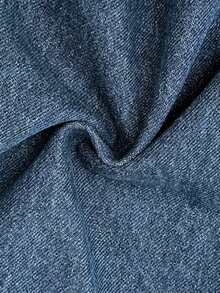 SHEIN Süße & niedliche lässige lockere gerade geschnittene gewaschene Denim-Jeans mit 3D-rosa Schleife & asymmetrischem Saumdesign, vielseitig für den täglichen Gebrauch, Schule, Campus, Universität - Mittele Waschung - Übersicht 6