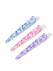 SHEIN X Care Bears 3件組可愛卡通圖案髮夾，禮物，髮飾髮夾 - 彩色 - 查看 5