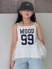 Dazy Kids Tween Girl Fall Clothes Tween Girls Round Neck Printed Sleeveless T-Shirt Summer - White - View 5
