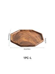 1 pieza Bandeja octagonal de madera para múltiples propósitos como ensaladas, postres, frutas, frutos secos y aperitivos, con superficie pulida - Perfecta para decoración de cocina y exhibición en la mesa, Navidad, vuelta al colegio, fiestas - Color del registro - Ver 10