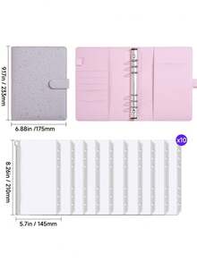 1 Set A5/A6 Size PU Leather Multi Functional Photo Card Album Refillable Binder Notebook With Rings For Pictures Tickets Cards Daily Planning Journal Office School Student Travel Gift Organization Storage Scrapbooking Supplies Vintage - Star model - View 16