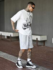 Devon Thys Shorts casuales de estilo sencillo y elegantes para hombre - Gris - Ver 5