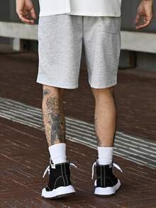 Devon Thys Shorts casuales de estilo sencillo y elegantes para hombre - Gris - Ver 2