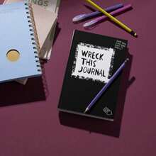 《Destroy This Journal》撕頁式壓力釋放筆記本，包含趣味挑戰，放鬆減壓焦慮日記，頁數不固定，抽拉式設計，軟封面，適合成人、學生與治療師 - 多色 - 查看 7
