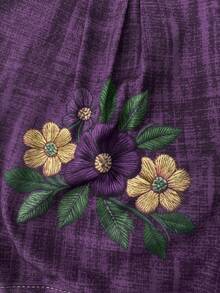 EMERY ROSE Shorts casuales de mujer estilo bohemio elegante y sencillo, con bordado floral púrpura, para vacaciones de verano en la playa, exquisitos - Multicolor - Ver 6