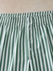 EverLounge Striped Loose Comfortable Casual Romantic Men's Allover Pants - Green - View 4