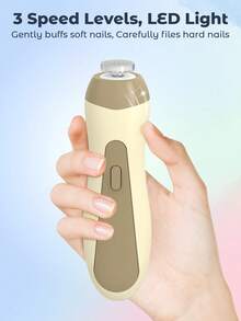 Teckwe Electric Nail Grinder, Newborn Baby Nail File - Brown - View 3