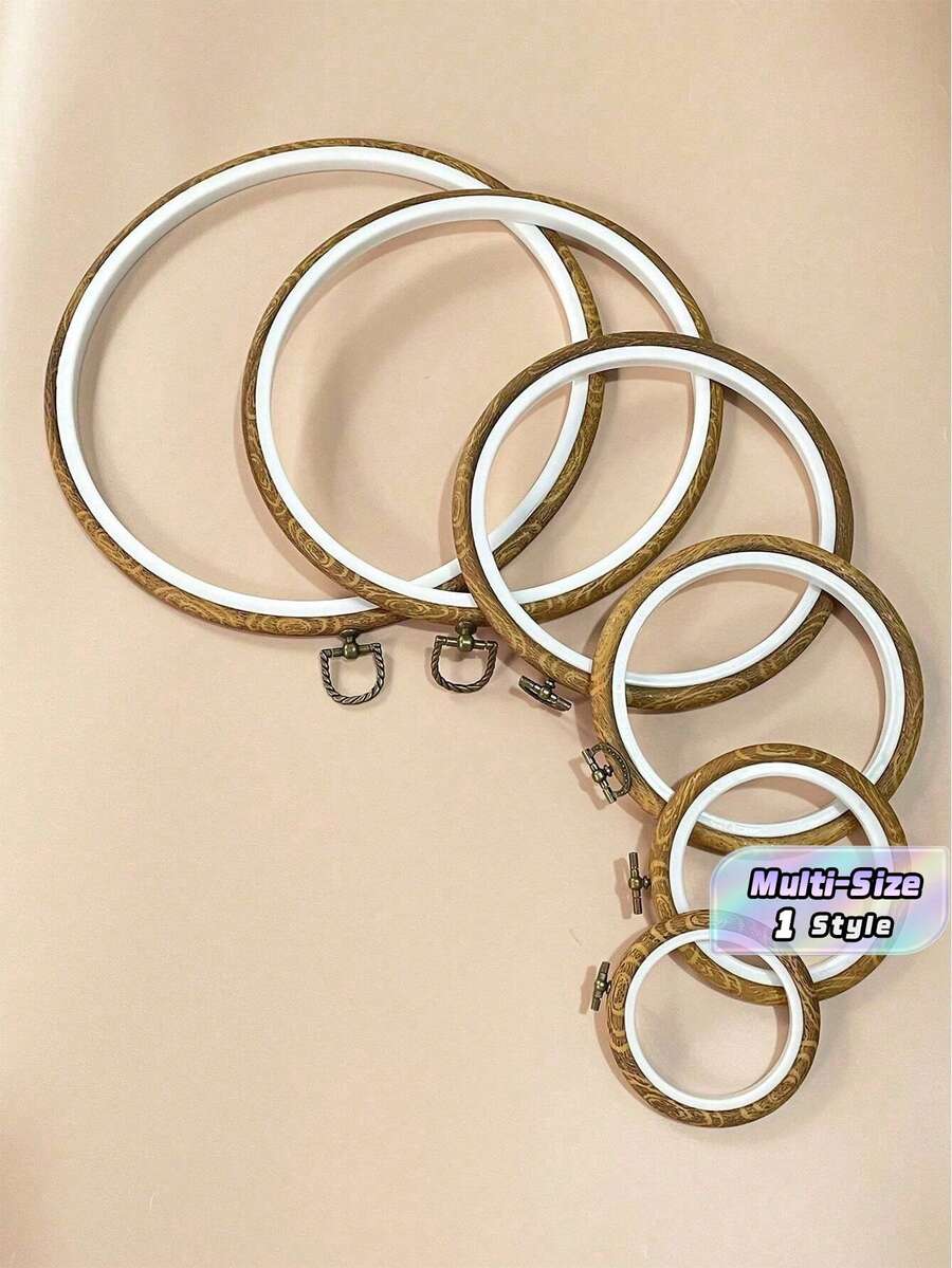 1PC Vintage Wood Grain Embroidery Hoop/DIY Embroidery Frame/Vintage Decorative Frame/Hanging Decor DIY Small Frame/Great Gift - bronzer - View 1