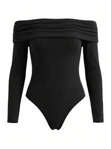 CAJUNI Body de hombro a hombro con manga larga - Negro - Ver 7