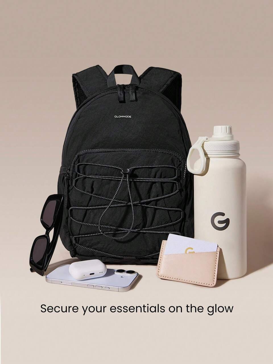 Medium 10L DailyMotion Water-Resistant Backpack Bag With Side Pockets External Zip Pocket Button Closure Reflective Daily Casual Hiking Outdoor