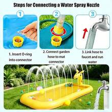 Giraffe 4-In-1 Inflatable Water Play Mat, Anti-Slip Swimming Pool Sprinkler Ball Pit And Party Ice Bucket, Thickened Backyard Pet Dog Water Toy - Elongated - View 2