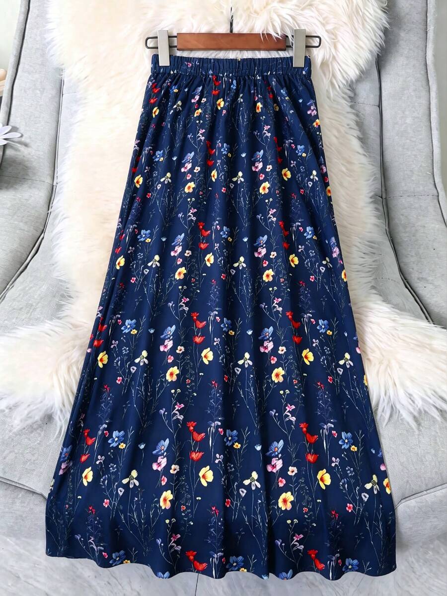 SHEIN LUNE 大码彩色碎花休闲裙 - 彩色 - 查看 1