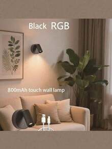 1pc LED Rechargeable Wall Light, Magnetic Spotlight, Painting Light, Nightlight, Bedside Reading Lamp, Eye-Caring Bedroom Night Light, Dimmable, Wireless No Drilling, 360° Rotatable Touch Control, Rechargeable Battery - إضافة متعدد الألوان - مشاهدة 12