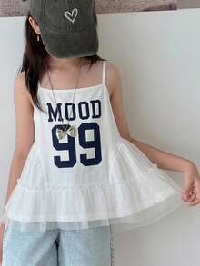 Dazy Kids Tween Girl Fall Clothes Tween Girls Round Neck Printed Sleeveless T-Shirt Summer - White - View 1